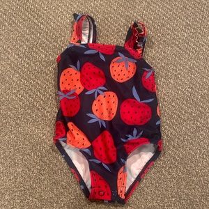 NWOT One Piece Baby Girl Strawberry Print Swimsuit
